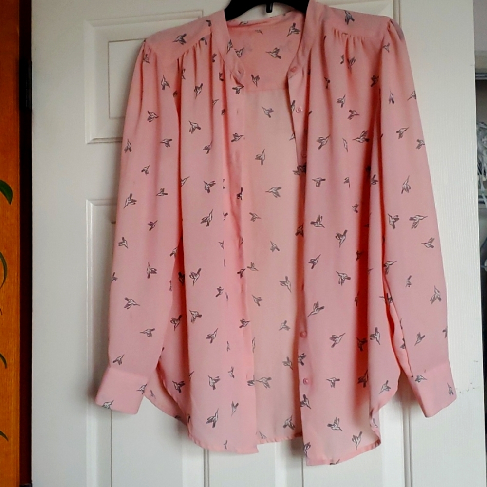 Blush Pink Button Up shirt